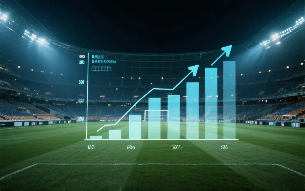 世界杯淘汰赛夜场球场与战术数据叠加的视觉场景